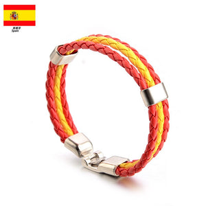 National Flag Leather Bracelets - somossoccer
