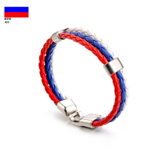 National Flag Leather Bracelets - somossoccer